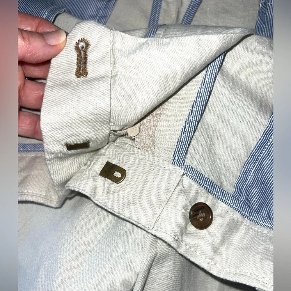 Charles Tyrwhitt Linen Blend Shorts Men 38 Beige‎ Mid Rise Casual Activewear